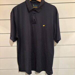 Jack Nicklaus Men's Navy Striped Polo Golf Shirt